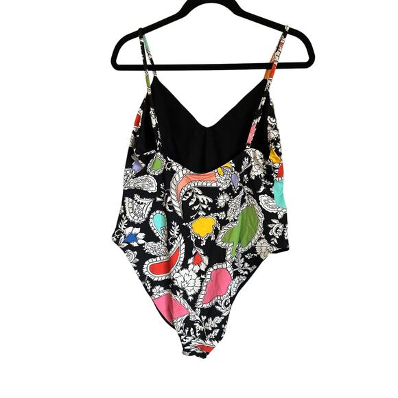 NWT Mara Hoffman Chrishell Swimsuit, Black Multi - L - Picture 3 of 4